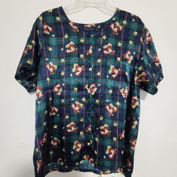 Vintage ESLEEP pajama set shorts sleep set jammies satin - Picture 2 of 12